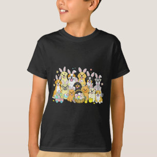 Lustige glückliche Ostern Hund Mama Papa Hund Hase T-Shirt