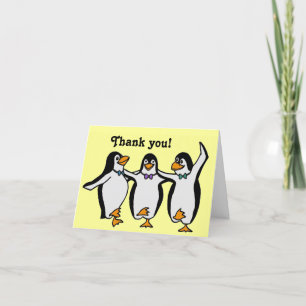 Lustige glückliche tanzende Pinguine Geburtstag Dankeskarte