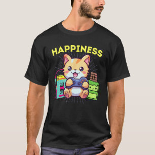 Lustige Glückseligkeit Gamer Katze Schokolade & Di T-Shirt