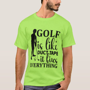 Lustige Gold-Enten-Klebeband-Wortkunst T-Shirt