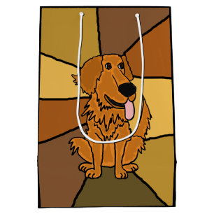 Lustige golden retriever-Geschenk-Tasche Mittlere Geschenktüte