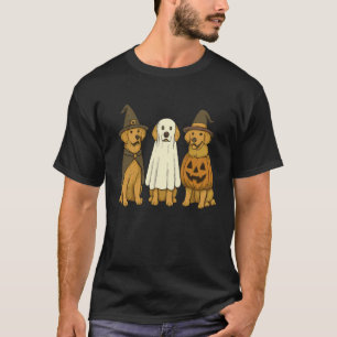 Lustige Golden Retriever Halloween Geist Hexe Kürb T-Shirt