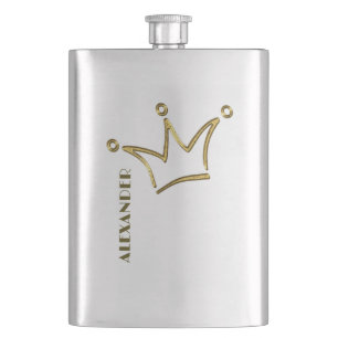 Lustige goldene Krone - Luxus royal 1 Flachmann