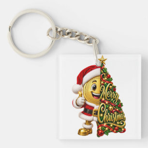 Lustige Goldmünze Santa Frohe Weihnachten Feiertag Schlüsselanhänger