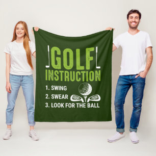 lustige Golf-Anleitung Fleecedecke