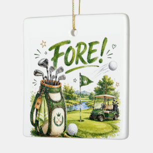 Lustige Golf- FORE -Deko für Golfer Keramikornament