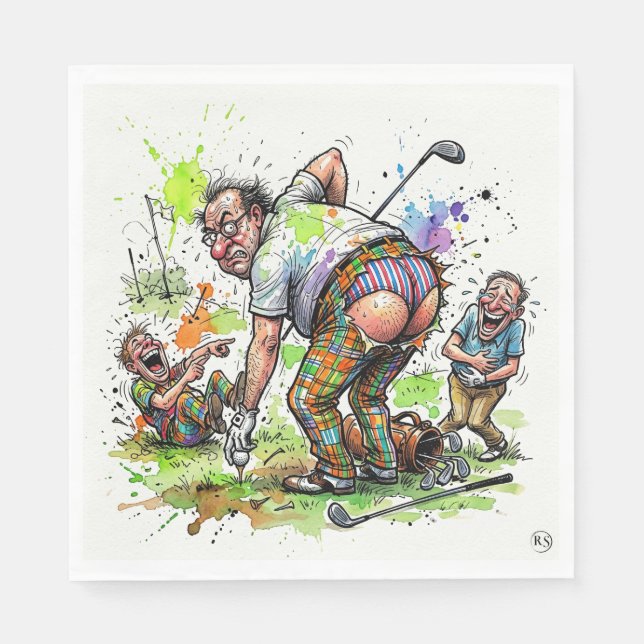 Lustige Golf-Papier-Luncheon-Servietten Serviette (Vorderseite)