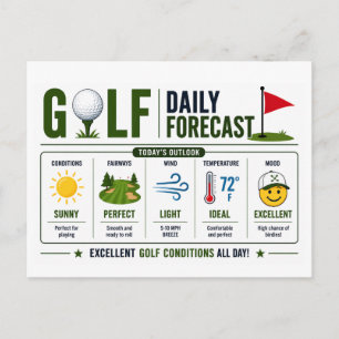 Lustige Golf-Spruch-Wettervorhersage Postkarte