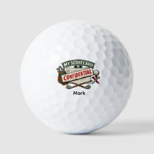 Lustige Golf-Sprüche Golfball über Scorekarte