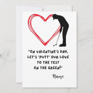 Lustige Golf-Zitate für den Valentinstag des Golfe Feiertagskarte