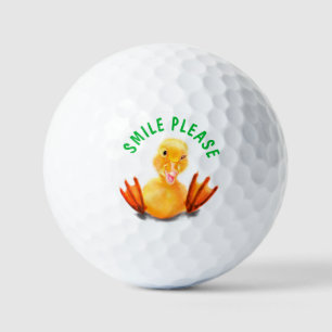 Lustige Golfbälle Spielende Ente - Bitte lächeln