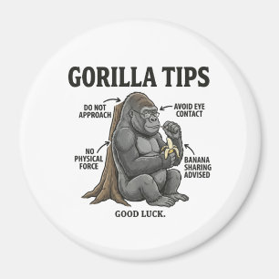 Lustige Gorilla-Sicherheitstipps-Infografik-Illust Magnet