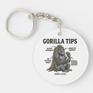 Lustige Gorilla-Sicherheitstipps-Infografik-Illust Schlüsselanhänger
