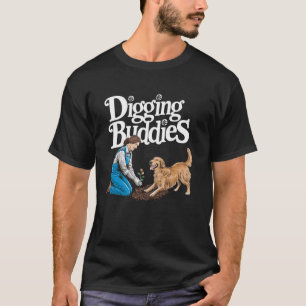Lustige Grabbuddies Frau Gärtnern Mit Ihrem Hund T-Shirt
