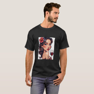 Lustige Grafik Bild Neuheit Wein Frauen für Männer T-Shirt