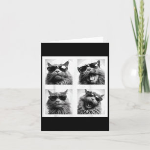 Lustige Grafik Katzen-Fotobooth-Selfie Funny _1 Karte