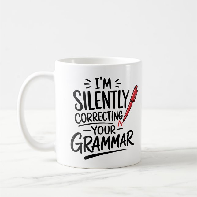 Lustige Grammatik Kaffeetasse (Links)