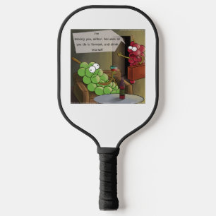 Lustige Grape Trennung Essen, Wein & Ehe Comic Pickleball Schläger