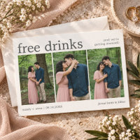 Lustige Gratis-Drinks Drei-Foto-Hochzeit
