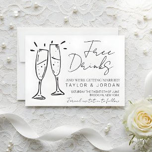 Lustige Gratis-Drinks und wir heiraten Save The Date