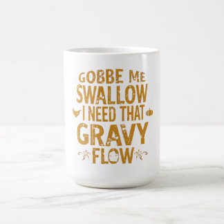 Lustige Gravy Flow Thanksgiving-Typografie Gif Kaffeetasse