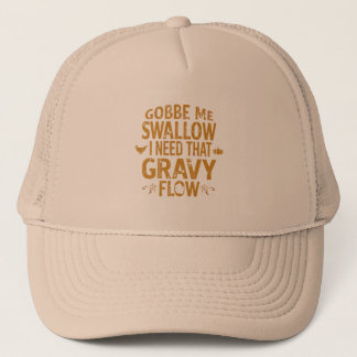 Lustige Gravy Flow Thanksgiving-Typografie Gif Truckerkappe