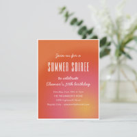 Lustige Groovy Orange Sommer Soiree 30. Geburtstag