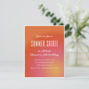 Lustige Groovy Orange Sommer Soiree 30. Geburtstag Einladung