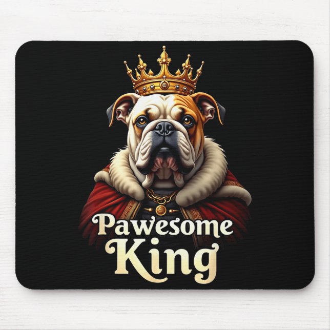 Lustige großartige englische Bulldogge König Hund  Mousepad (Vorne)