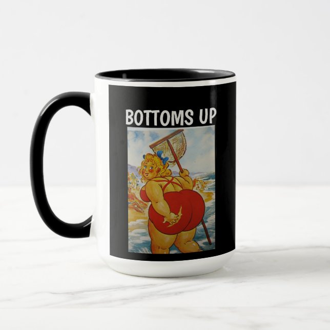 LUSTIGE große Butt Strand Mädchen KAFFEETASSE (Links)