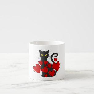Lustige große schwarze Katzen-Tasse Espressotasse
