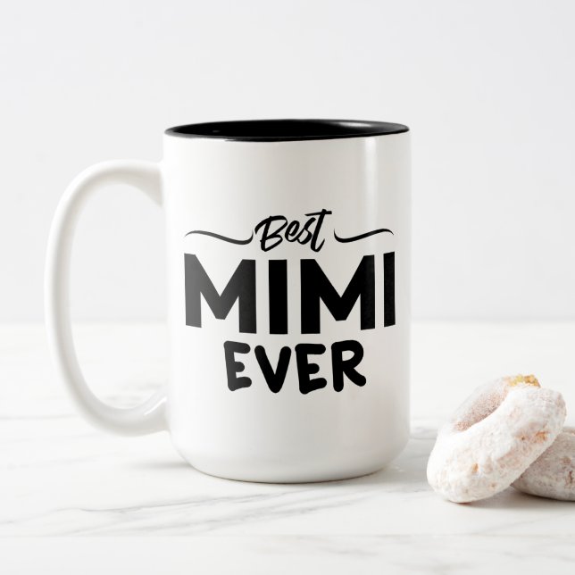 Lustige Großmutter - bestes Mimi überhaupt - Zweifarbige Tasse (Mit Donut)