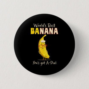 Lustige Großmutter World's Nana Banana Wortspiel Button