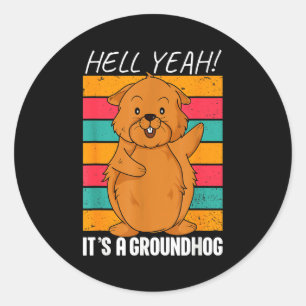 Lustige Groundhog Day Cartoon Anime Neuheit Grafik Runder Aufkleber