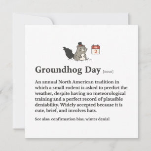 Lustige Groundhog Day-Definition Feiertagskarte