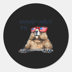 Lustige Groundhog Day Dekorationen 2025 Groundhog Runder Aufkleber