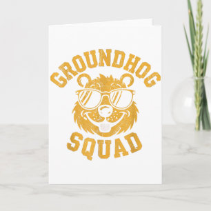 Lustige Groundhog-Truppe Frohen Groundhog-Tag 2025 Karte
