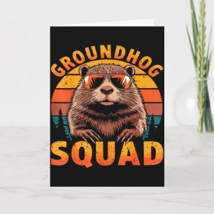 Lustige Groundhog-Truppe Frohen Groundhog-Tag 2025 Karte