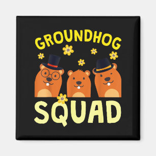 Lustige Groundhog-Truppe Frohen Groundhog-Tag 2025 Magnet