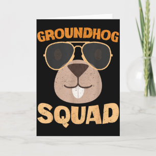 Lustige Groundhog-Truppe Froher Groundhog-Tag 2025 Karte