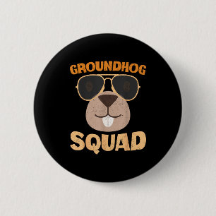 Lustige Groundhog-Truppe Frohes Groundhog-Tag 2025 Button