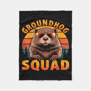 Lustige Groundhog-Truppe Frohes Groundhog-Tag 2025 Fleecedecke