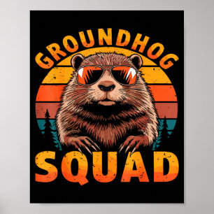 Lustige Groundhog-Truppe Frohes Groundhog-Tag 2025 Poster