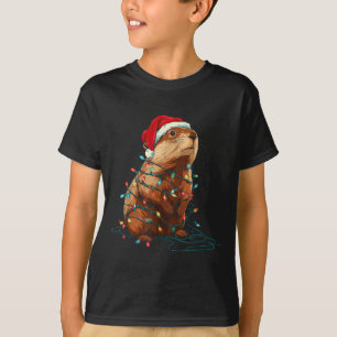 Lustige Groundhog-Weihnachtsgrafik Tierlichter L T-Shirt