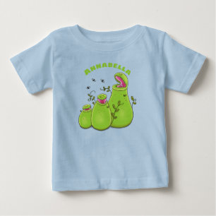 Lustige grüne fleischfressende Kannenpflanzen-Cart Baby T-shirt