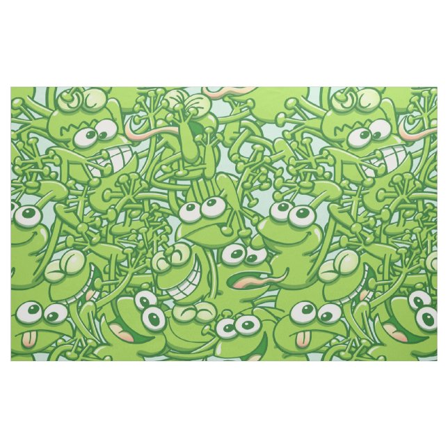 Lustige grüne Frösche verwickelt in einem Stoff (Fat Quarter (45,7 x 55,9 cm))