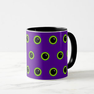 Lustige grüne und violette Monsteraugen Tasse