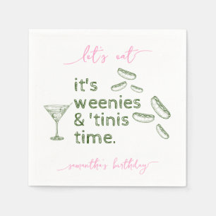 Lustige Grüne Würstchen & Tinis Martini Geburtstag Serviette