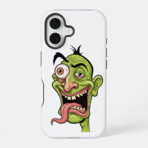 Lustige grüne Zombie-Karrikatur iPhone-Hülle