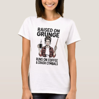 Lustige Grunge-Kaffee- und Crash-Becken-Shirts für T-Shirt